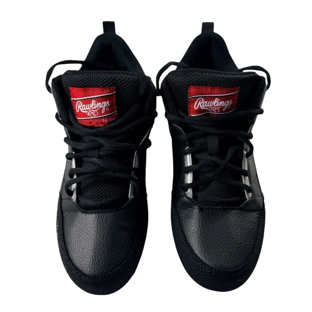 Rawlings Mens 9D Black Silver Baseball Softball Cleats 179255 Tuff-Tek Coolflo